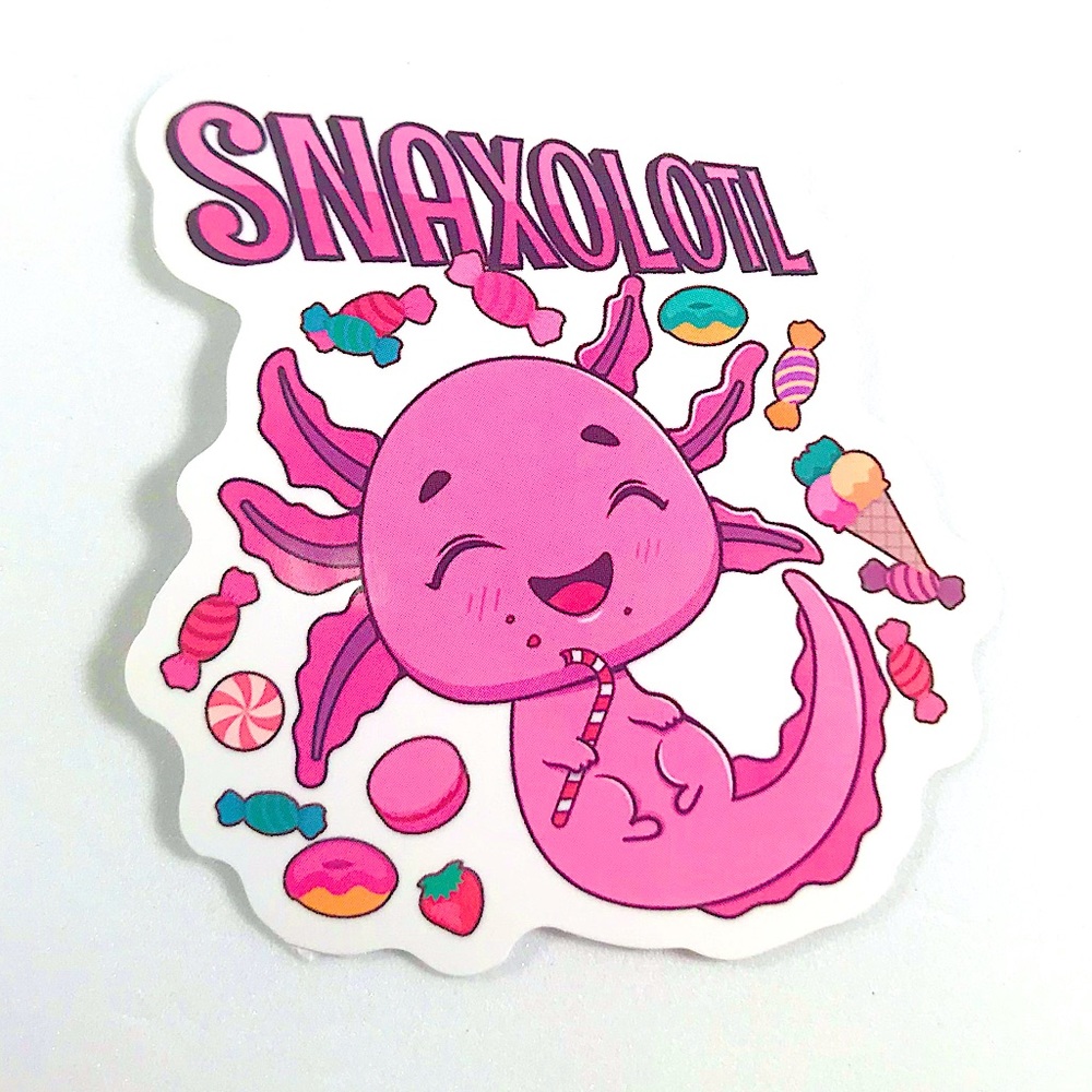 Snax Axolotl Crazy Trending WaterProof Single Decor Accent Sticker
